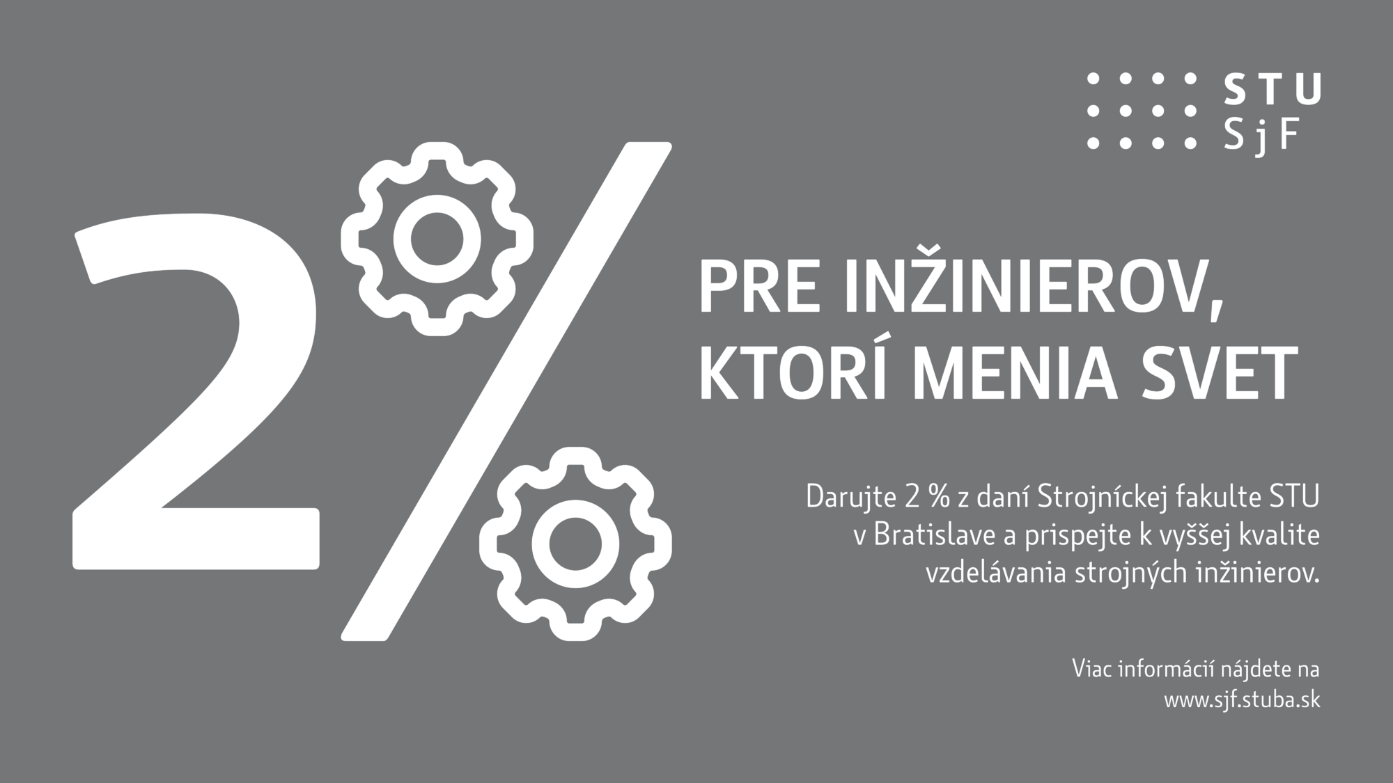 Darujte 2 % z daní SjF STU v Bratislave