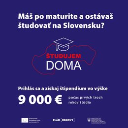 Študuj doma – získaj štipendium až do výšky 9000 €