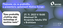 Prednáška Makino Europe na SjF STU v Bratislave