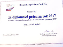 Cena SSÚ - Najlepšia diplomová práca je zo SjF!