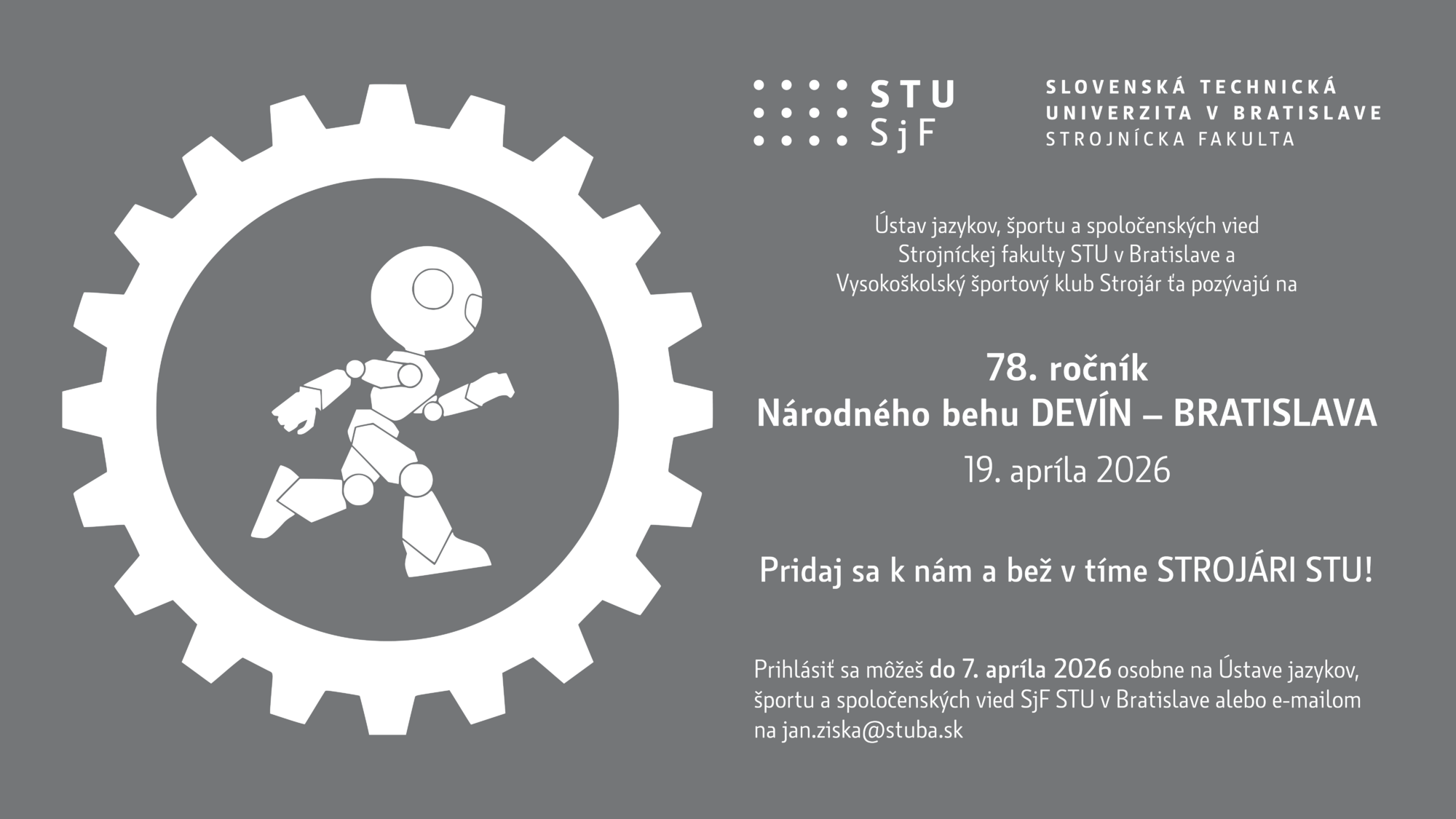 Pridaj sa k nám a bež v tíme STROJÁRI STU!