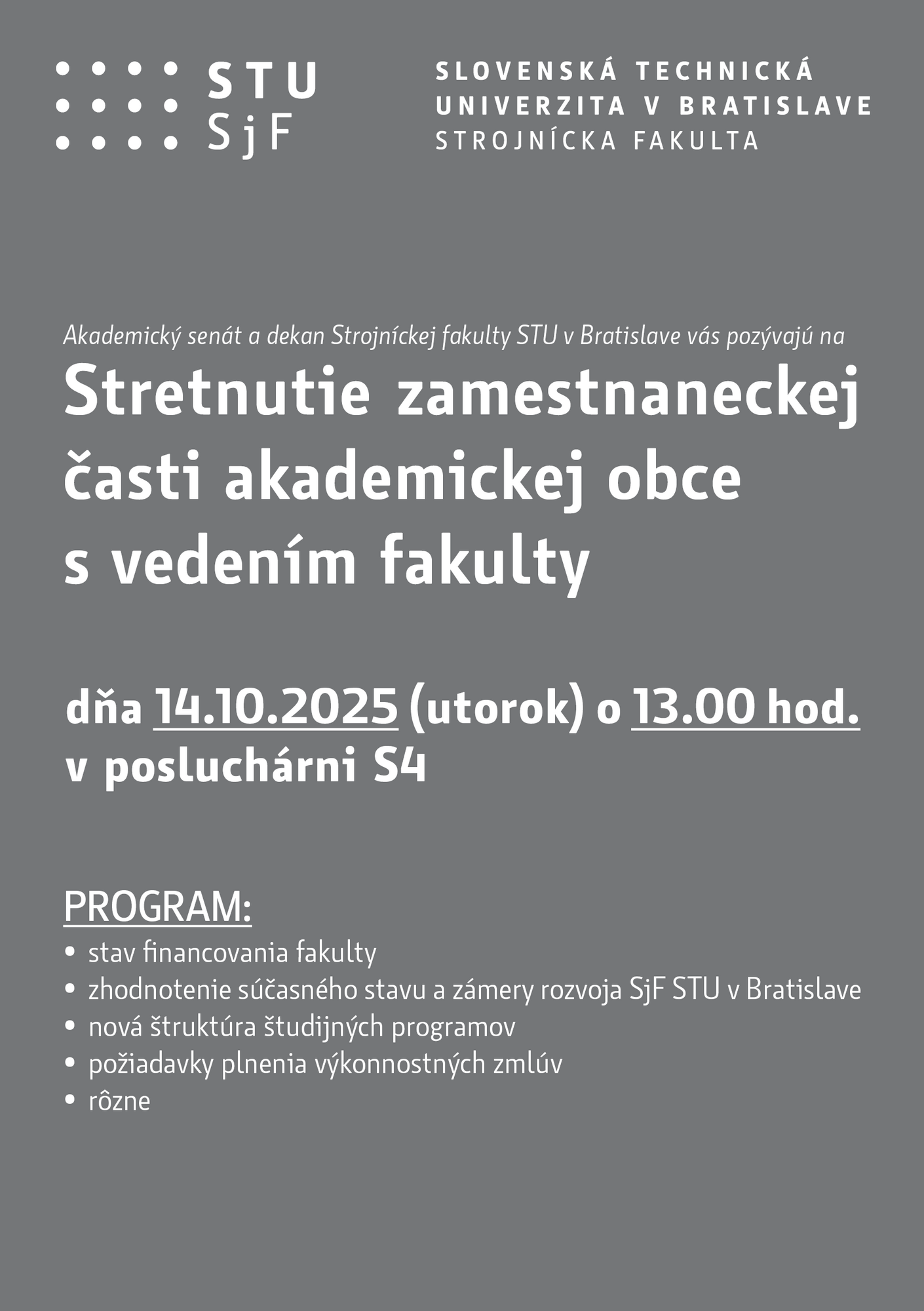 Stretnutie zamestnaneckej časti akademickej obce s vedením fakulty